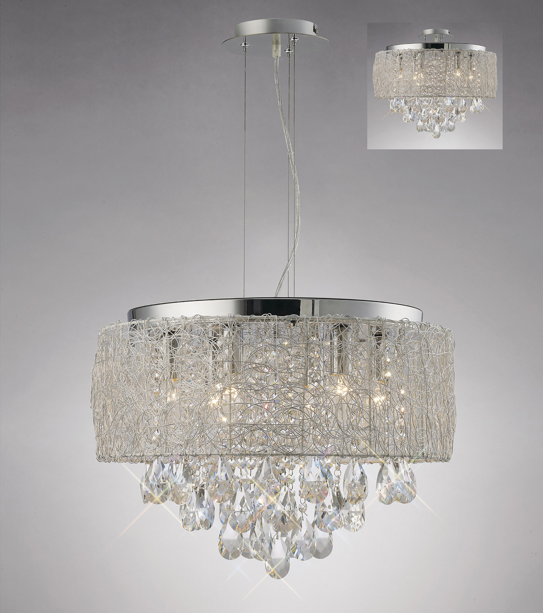 IL31161  Adeline Crystal Pendant 6 Light